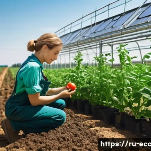 친환경농업기술자 이직 시 유리한 조건 - **Prompt:** A picturesque, sun-drenched organic farm in the Russian countryside, showcasing lush, he...