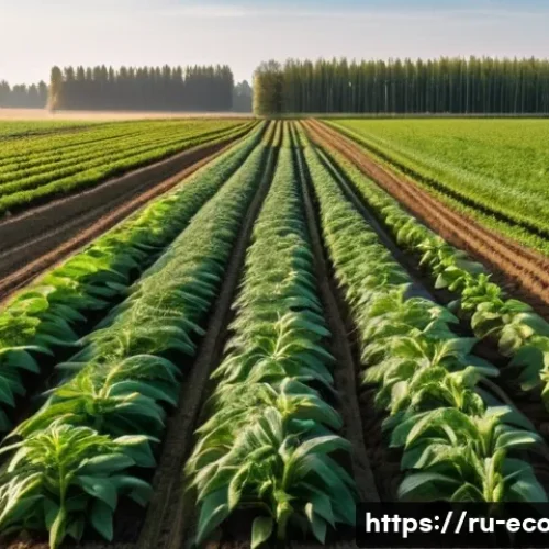 Home 32 친환경농업기술자 업무에서 겪은 난관 - A vibrant organic farm scene in rural Russia during early autumn, showing a diverse crop rotation fi...